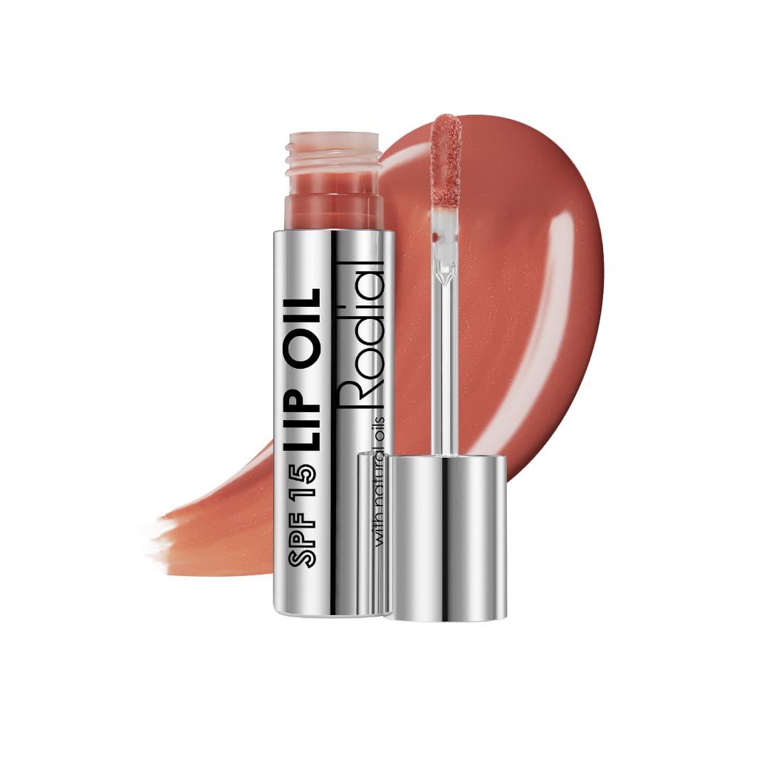 Rodial Lip Oil SPF 15 - Nourishing, Collagen-Infused, Protecting Lip Care for All Skin Types - Dewy Moisture and UV Protection - Super Glossy and Tinted, 4ml
