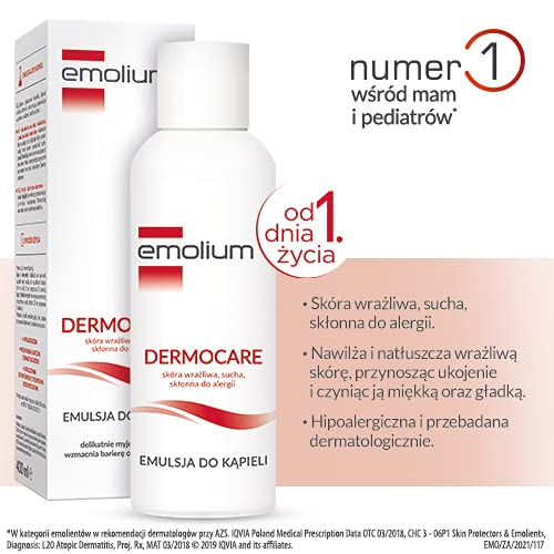 EMOLIUM Emolium Bath Emulsion Dry Atopic Skin Baby and Adult 400ml