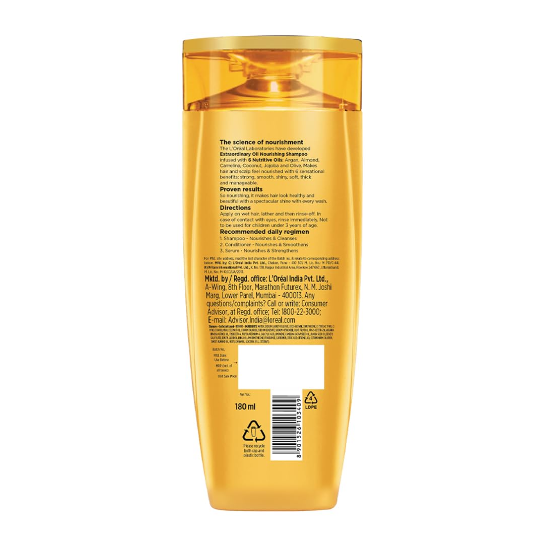 L'Oreal Paris 6 Oil Nourish Shampoo Scalp And Hair, 175Ml