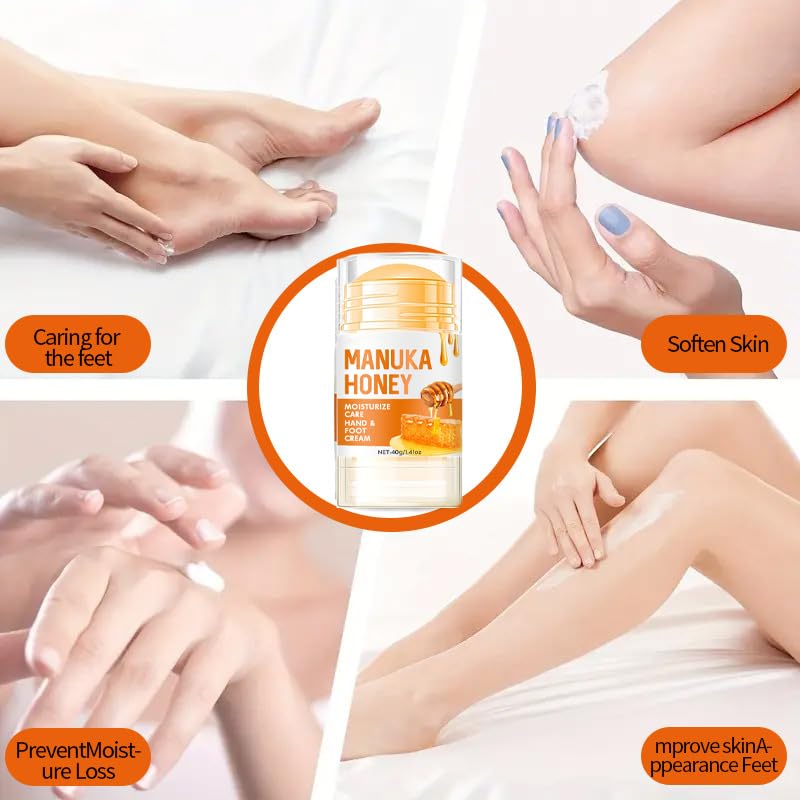 Honey Foot Cream for Very Dry Feet & Cracked Heels - Intensive Moisturising Repair Cream for Cracked Skin, Hard Skin Remover - Natural Foot Care Moisturiser for Women & Men