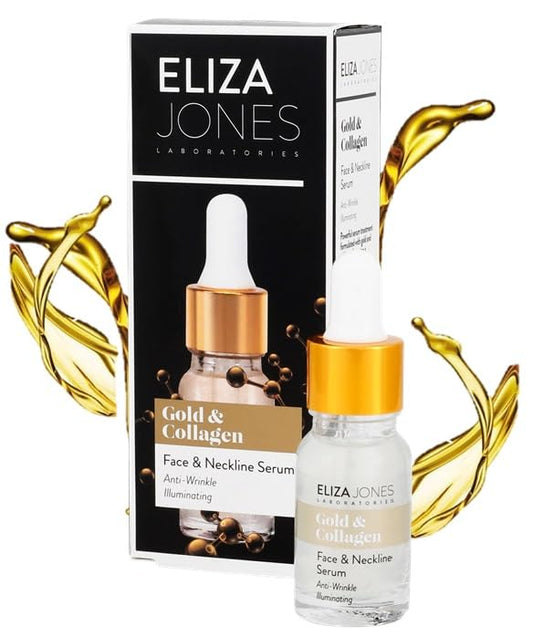 Eliza Jones Laboratories Face Serum, Neck Serum (Gold and Collagen: Anti Wrinkle Serum, 10.0 ml)