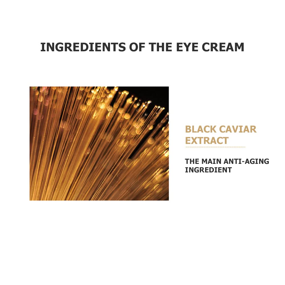 JOMTAM Caviar Black Gold Moisturizing Eye Cream Skin Rejuvenation Dark Circles Smoothing Wrinkles 60gm 2.12oz
