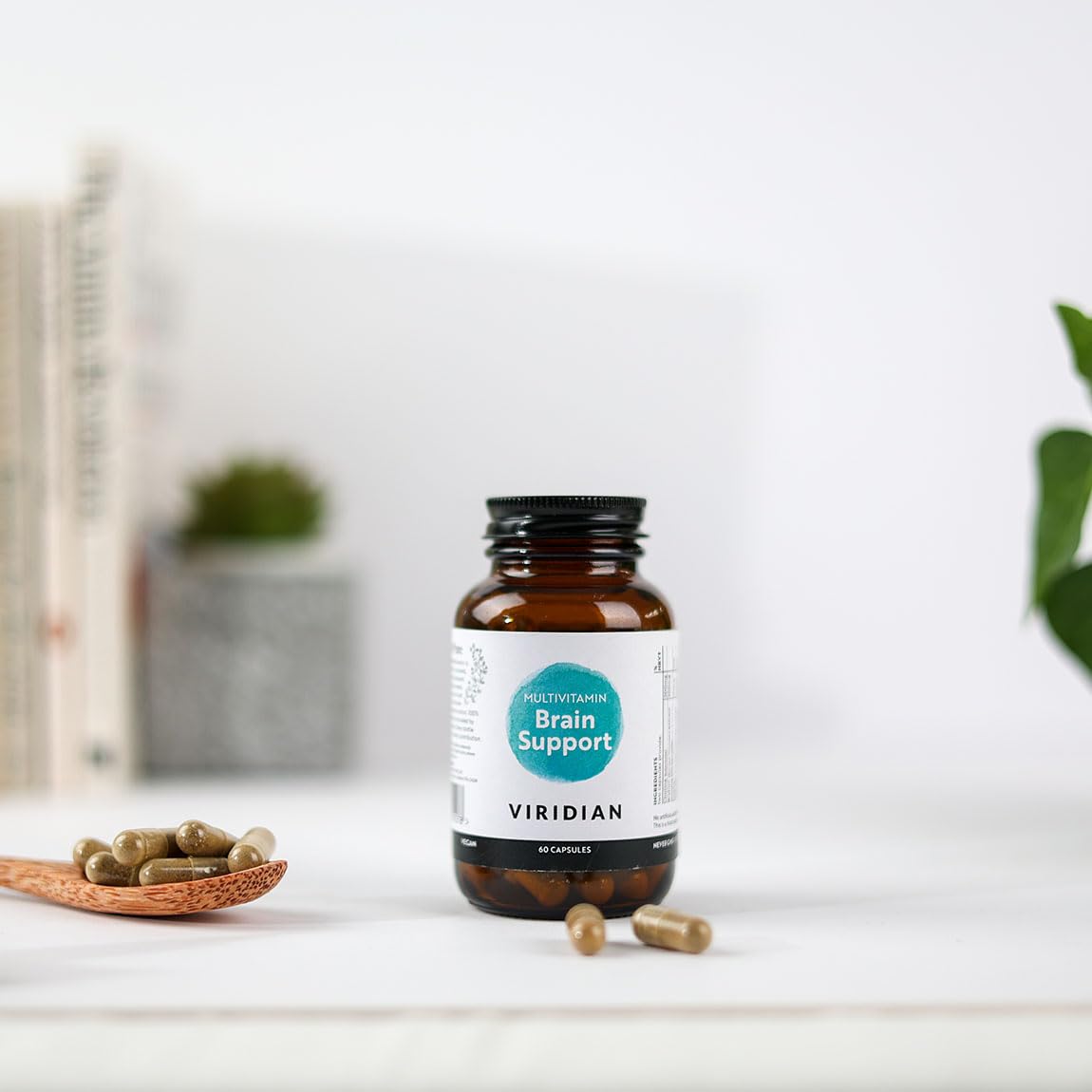 Viridian - Brain Support Multivitamin - 60 Caps | for Cognitive Function | Botanical Extracts, Vitamins and Minerals | Vitamin B5 Supports Mental Performance | 100% Active Ingredients | Vegan