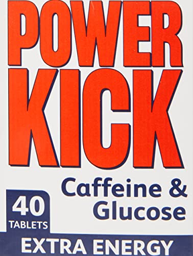 POWERKICK Power Kick Extra Energy Caffeine & Glucose Tablets x 40