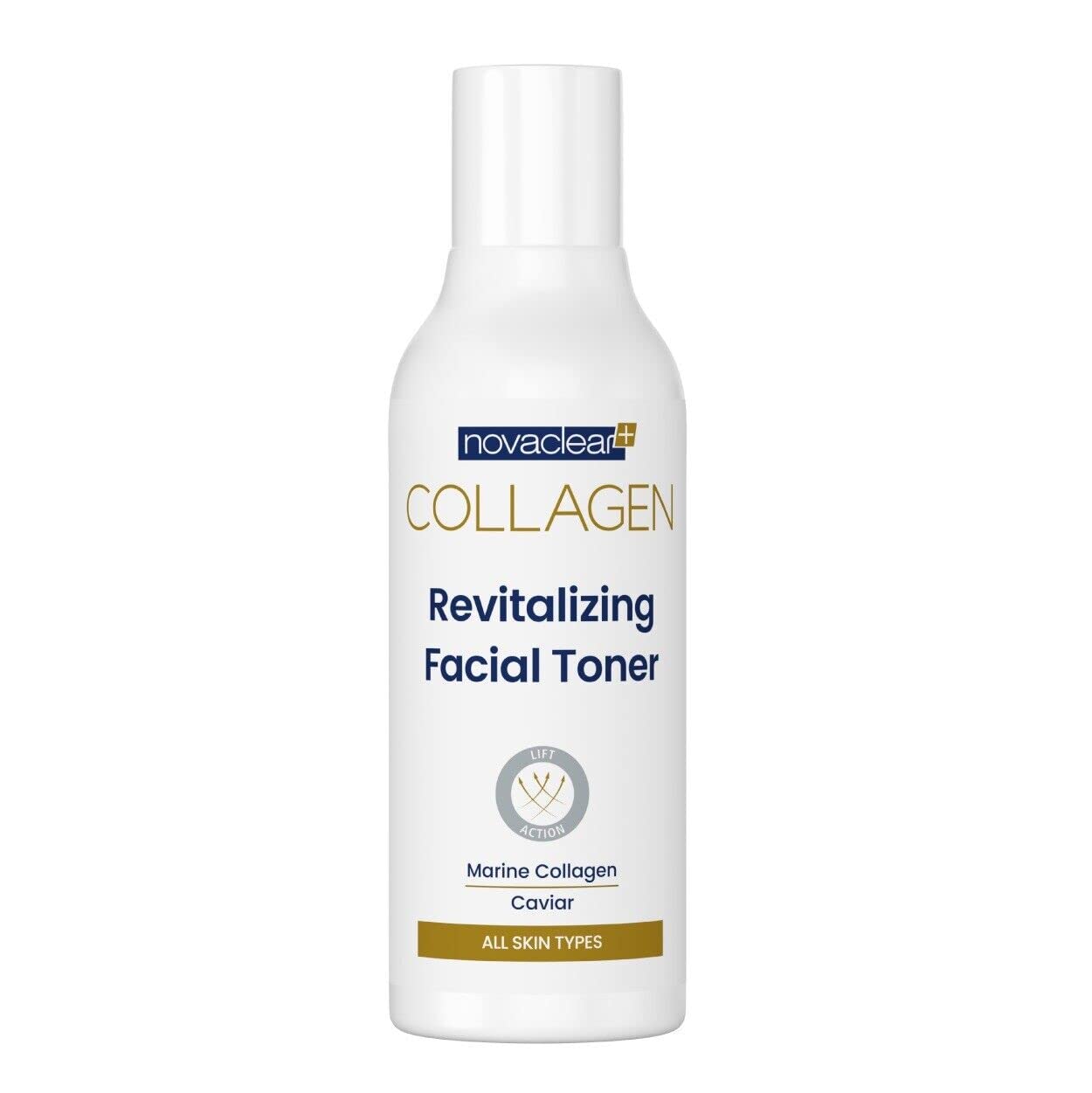 NovaClear Collagen REVITALIZING Facial Toner - Active Gold, Marine Collagen and Caviar Infused Toner for Moisturized and Rejuvenated Skin