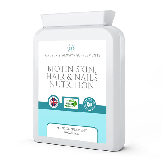 Forever & Always Supplements 90 x Vegan Hair Skin and Nails Vitamins for Women & Men, Vegan Collagen, biotin and zinc Complex for Hair Growth, Strong Nails & Healthy Skin