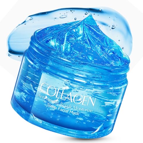 ThamGlow Renew Overnight Sleeping Facial Mask with Collagen - Anti Aging Anti Wrinkles Hydrating Face Mask for Skin Care & Repair