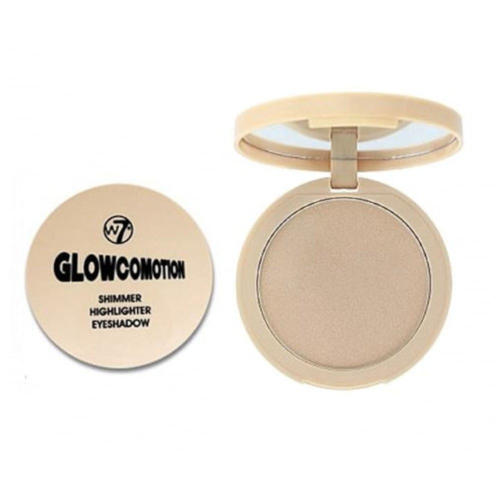 W7 | Glowcomotion Highlighter Compact | Multi-Functional Shimmer, Eyeshadow and Highlighting Powder | Colour: Champagne Gold With a Natural Finish | Cruelty Free, Vegan Face Makeup, 1 Count (Pack of 1)