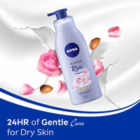 Nivea Rose and Argan Oil Body Lotion 400 ml (13.5 oz) - - goodness of natural oil in a fast absorbing lotion. Dry Skin - India