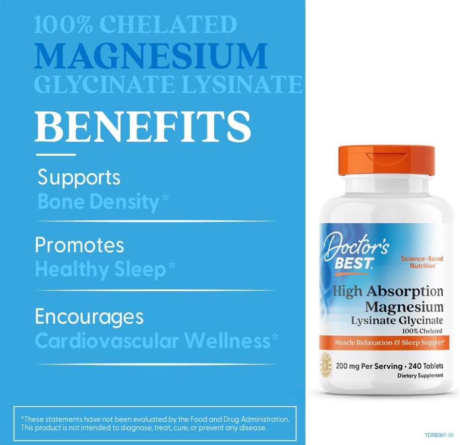 H. Absorption Magnesium Lysinate Glycinate, 200mg per Serving, 240 Tablets