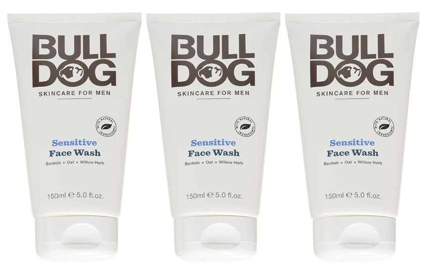 BULLDOG Bulldog Skincare Sensitive Face Wash For Men Cleanser 150ml x 3 Pack