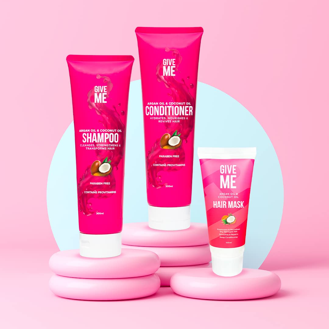 Give Me Cosmetics Conditioner for Hair, Intense Hydration, Nourishes & Strengthens with Argan & Coconut Oil plus Betaine Provitamins B5, For Dry, Damaged, Paraben Free
