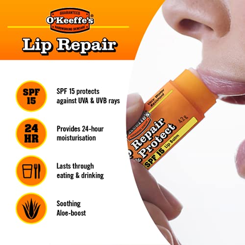 O'Keeffe's Lip Repair and Protect SPF15 4.2g (Pack of 3)