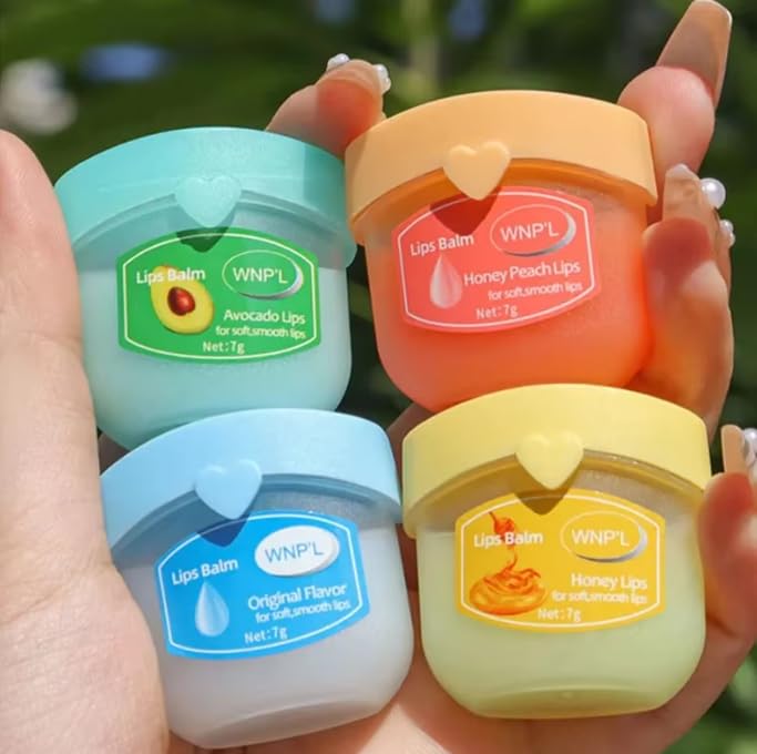 WNPL 4-Piece Fruit Series Lip Balm Set, Moisturising, Refreshing, Non-Sticky