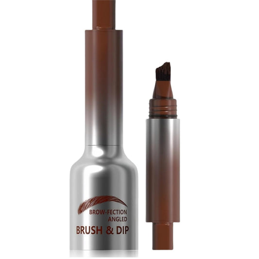 GUOUURR Premium Brown Eyebrow Dip Pen with Angled Brush Pen - Long-Lasting, Waterproof Brow Pen for Natural, Fuller Eyebrows | Beauty Brow Brow Fection | Includes Eyebrow Pencil & Brush Strokes Tool