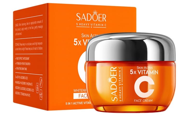 Vitamin C Face Cream, Moisturiser Face Women with Hyaluronic Acid & Vitamin C, Anti Aging & Wrinkle Day & Night Face Moisturiser for Women and Men, Boost Skin Collagen, Hydrate and Plump Skin NEW