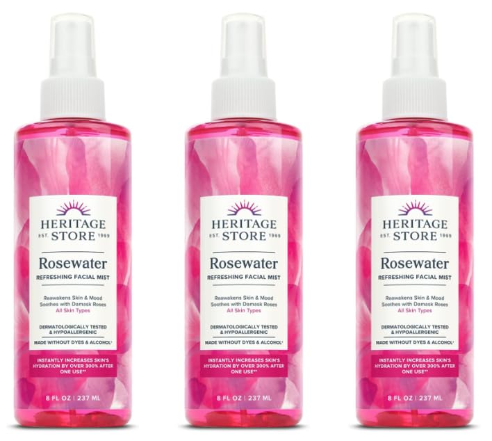 Generic Rosewater Refreshing Facial Mist, 3 x 237ml (Pack of 3)