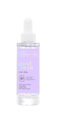 Bielenda Good Skin Acid Peel Korrigierendes und normalisierendes Mikro Peeling Säureserum AHA + PHA Säuren, Niacinamid, 30 g