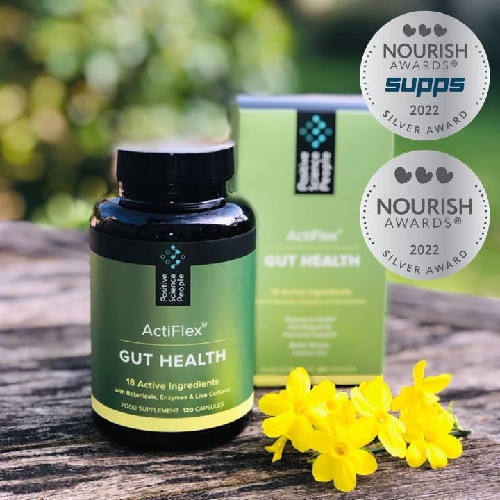 Positive Science People Gut Health Capsules | 18 Nutrients | Digestive Enzyme Supplements | Probiotics Prebiotics Bio Cultures | Milk Thistle, Liquorice Root, Slippery Elm, Easy Digest, Restore Gut | Vegan