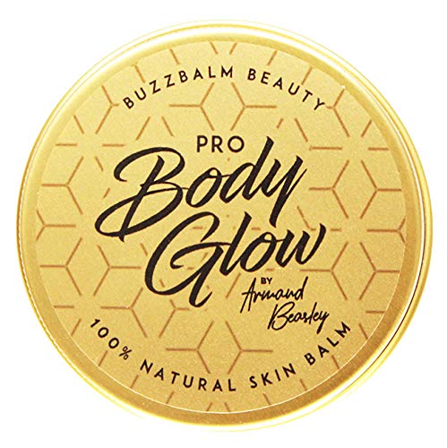 BUZZBALM Pro Body Glow Body Balm - Moisturising High Shine Skin Balm and Beauty Balm Loved by Celebrities - Unique Beauty Gifts for Women Men by Armand Beasley Natural Body Makeup (3oz, 85g)