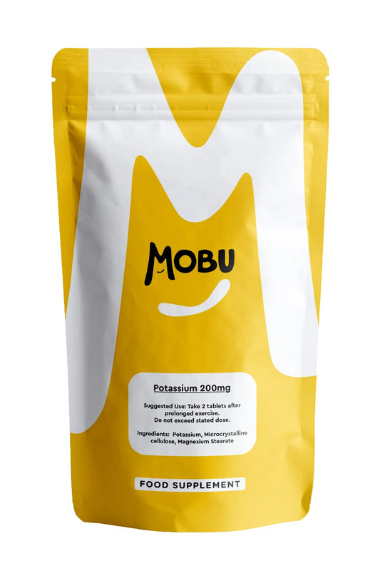 Potassium 200mg 120 Tablets | Contributes to Normal Blood Pressure, Muscle Function and Nervous System Function | Electrolyte Regulation | Potassium Chloride | Vegan GMP Approved | MOBU UK