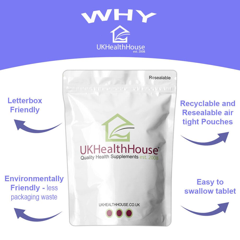 UKHealthHouse Selenium 200mcg and Zinc 15mg Supplement | Hair Skin and Nails Support | Selenium and Zinc Tablets | Immune System (90 tabs)