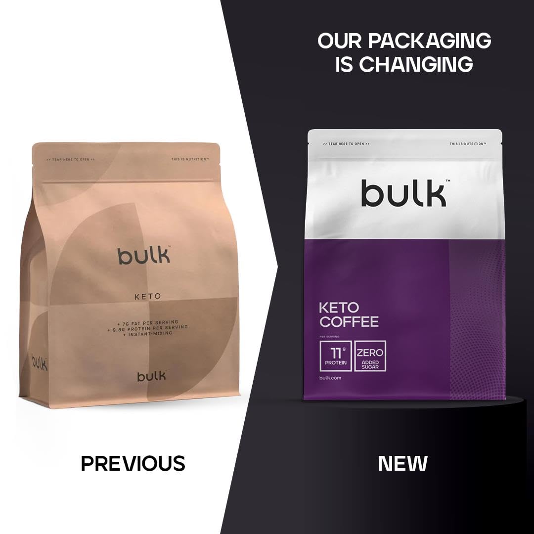 Bulk Keto Coffee, High Protein, Black, 500 g, Packaging May Vary