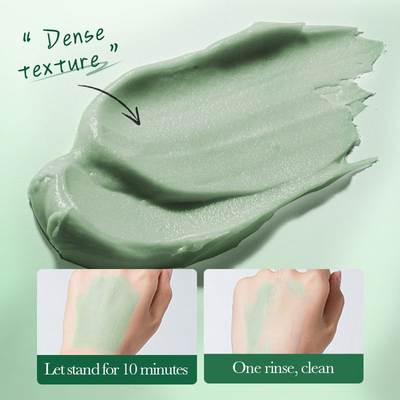 ZQUKAMZ Wormwood Mud Clay Mask - Deep Cleansing Pore Purifying Clay Mask with Tea Tree, Bentonite and Kaolin Clay - Vegan Clay Mask for Face and Body 40g