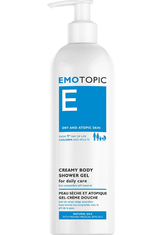 Pharmaceris Emotopic, Creamy Body Shower Gel, Bio Compatible, Hypoallergenic Gel for Dry and Atopic Skin Prone to Irritation, Neutral pH - 400 ml