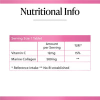 Millions & Millions - Marine Collagen 500mg + Vitamin C 12mg • Premium Quality • Supports Collagen Formation + Normal Skin Function • 30 Tablets • 1 Month Supply