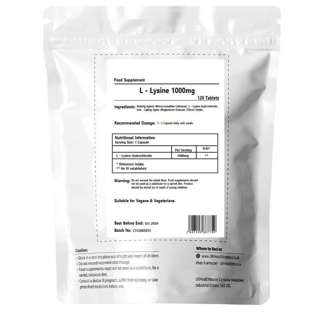 L-Lysine 1000mg Tablets (120)