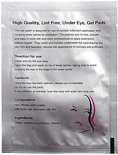 Exeton Eye Gel Pads - 50 Pairs of Eyelash Lash Extension Under Eye Gel Pads Lint Eye Patches with Smooth Front Side and Collagen Back Side