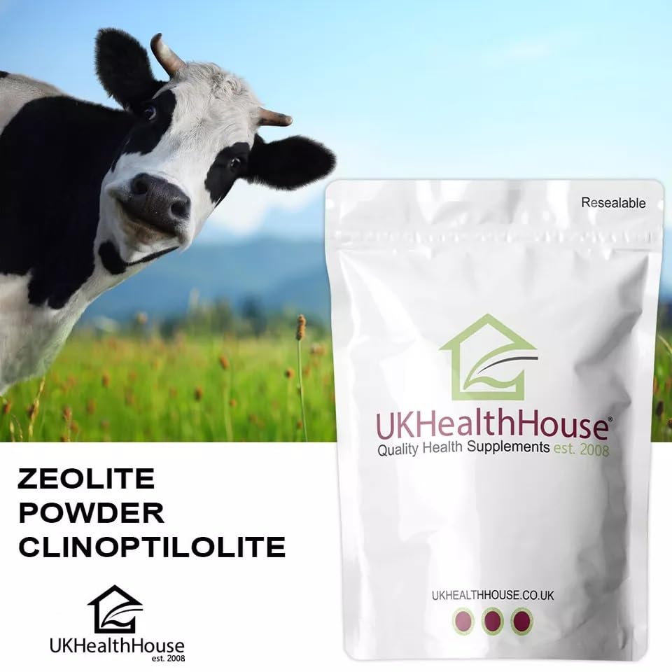 UKHealthHouse Zeolite | Clinoptilolite 95% | 3X Activated | Natural Mineral Dust Less-Than 2 µm | Micronized Zeolite Detox Powder | Easy to Use (2kg)
