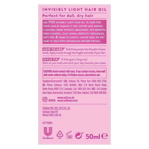 VO5 Invisibly Light Hair Oil