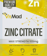 Vitmad Zinc 100mg x 180 Tablets Max Strength 300% RDA
