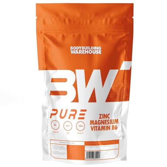 Bodybuilding Warehouse, Pure Zinc, Magnesium & Vitamin B6 Capsules (120 Tablets)
