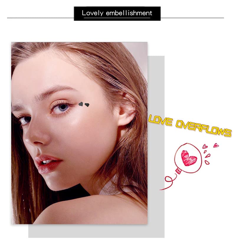 Eyeliner Stamp-OCHILIMA Double-sided Liquid Eyeliner Pen with Eye Makeup Stamp, Waterproof, Double Sided & Long Lasting Seal Tattoo Makeup Tool Red Black Stamp Pen (Red star Black love)