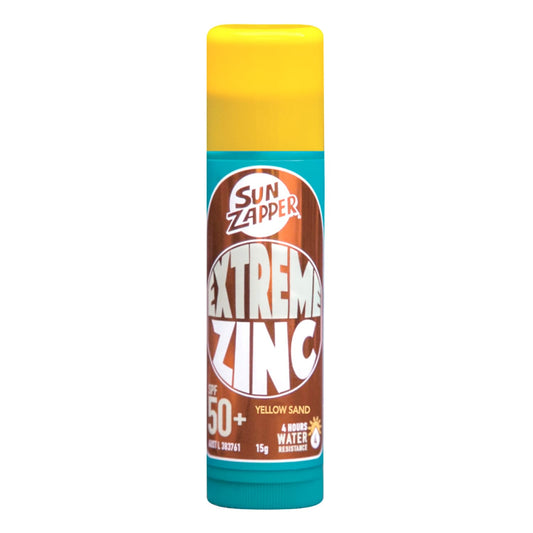 Sun Zapper Zinc Stick - Yellow Colour Sunblock Stick SPF 50+ Zinc Oxide Sunscreen Stick for Face Mineral Sun Cream Made in Australia