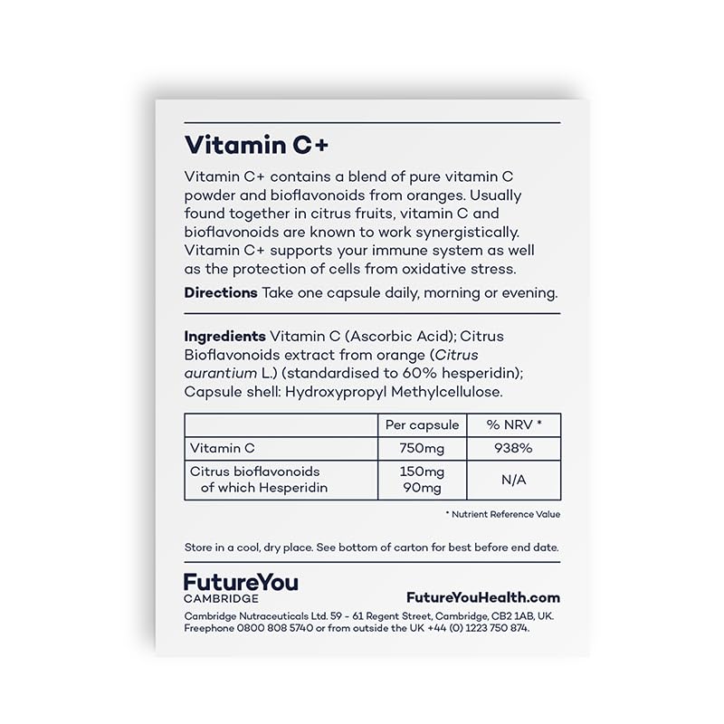 Vitamin C+ Tablets – Acerola Cherry Active, Organic, Natural Vitamin C and Zinc Supplements – 28 Day Supply – Vegan Tablets for Immune Support by FutureYou Cambridge