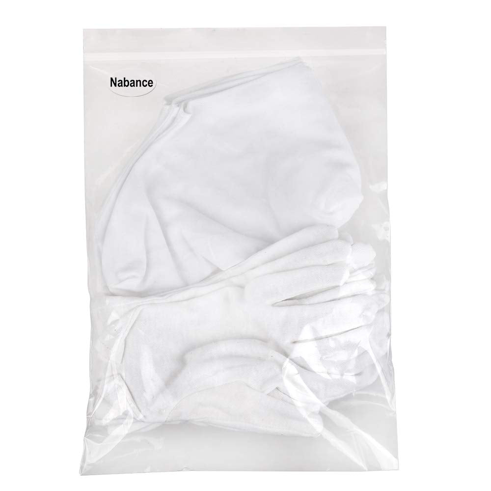4 Pairs Moisturising Gloves and 4 Pairs Socks Nabance Moisturising Cotton Gloves Moisture Socks White Hand Gloves for Dry Hands Skin Care and Foot Spa(8 pairs/16pcs)