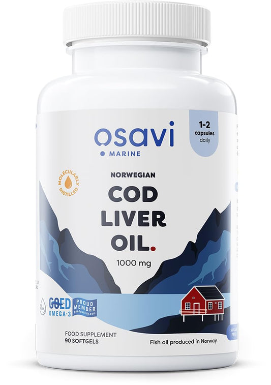OSAVI Osavi Norwegian Cod Liver Oil Softgels, 1000mg (Lemon) - 90 softgels