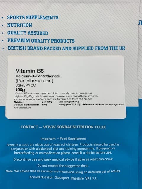 KNutrition Vitamin B5 (Pantothenic Acid) 100g
