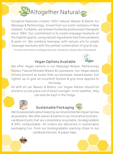 Songbird Naturals Vegan Sports Massage Wax 100g EcoTub