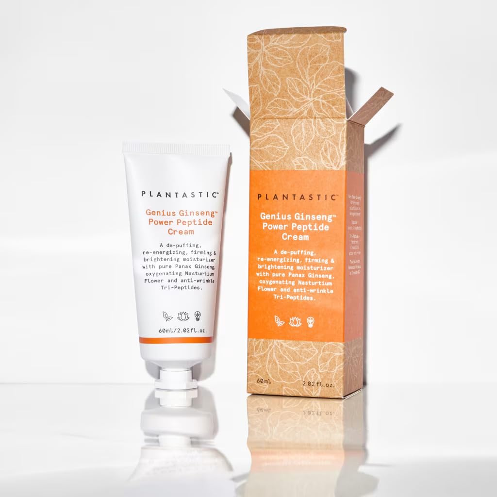 Generic Bēauty-Pie | Plantastic Genius Ginseng Power Peptide Cream - De-puffing, Firming & Brightening Moisturiser | With Pure Panax Ginseng, Oxygenating Nasturtium Flower & Anti-Wrinkle Tri-Peptides | 60mL