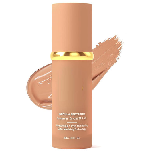 MEITREND Bio Foundation 4 in 1 Light Spectrum with SPF 50,Hydrating Medium Full Coverage Color Changing Foundation,4 in 1 Liquid Foundation Color Matching Foundation Longwearing & Waterproof Makeup