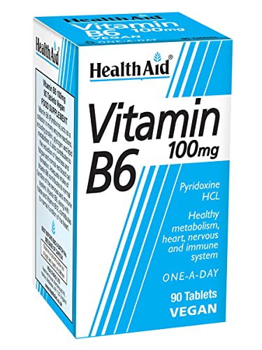 HealthAid Vitamin B6 (Pyridoxine HCl) 100mg - 90 Tablets