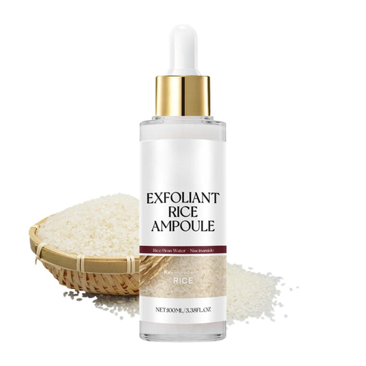 ISBEAUSOLS Peel Shot Glow Rice Ampoule Duo, White Rice + Black Rice Ampoule, Exfoliating Face Scrub for Women, Gentle Facial Cleanser with Rice Water & Niacinamide,Anti-Aging Dead Skin Remover (White,100ml)