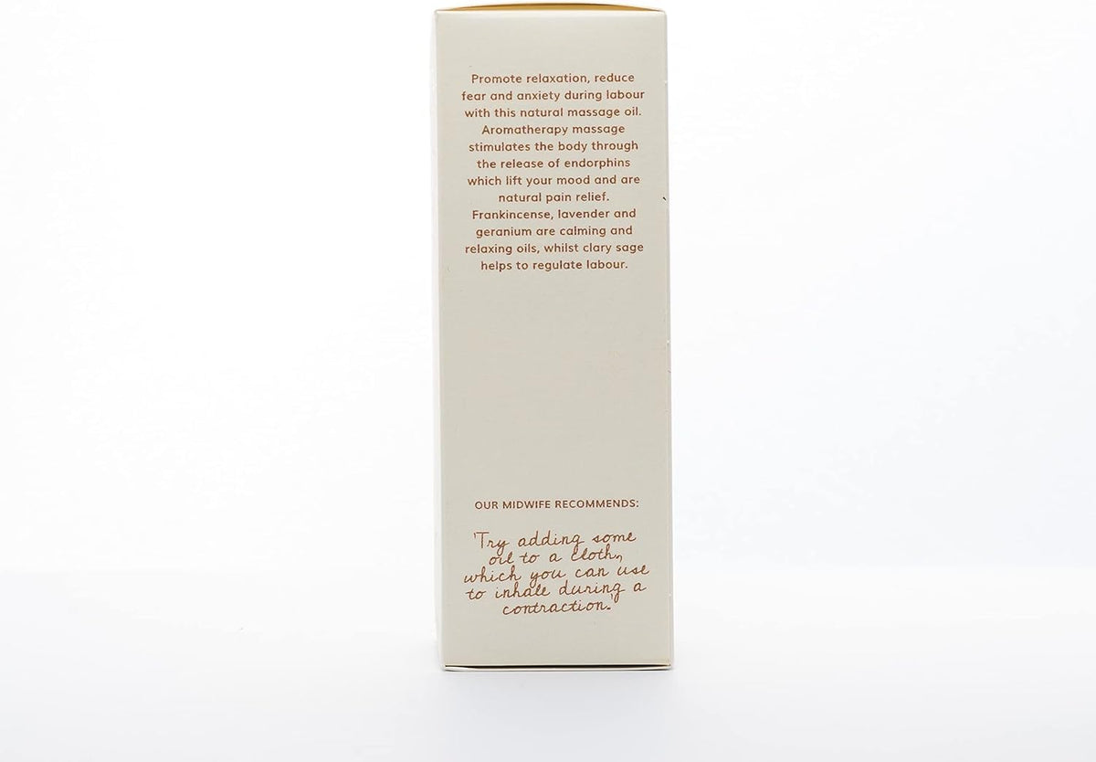 Mummy’s Organics Organic Labour Massage Oil | Clary Sage & Frankincense | Award-Winning | Made by Midwives | Promotes Natural Pain Relief & Relaxation | Essential Pregnancy & Labour Kit | 50ml | Mummy's Organics