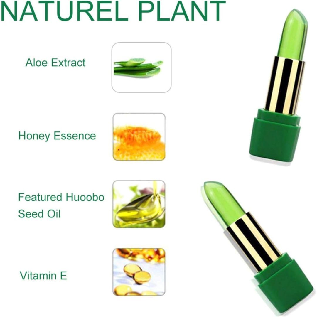 Generic Aloe Vera Lipstick, Aloe Vera Lip Balm, Moisturizing Crystal Jelly Lipsticks, Organic Color Change Lipstick, Long Lasting Nutritious Lip Balm, Magic Temperature Lip Gloss for All Ages (1)