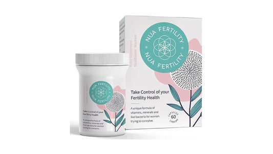Nua Fertility NuaBiome Women – Multi-Award-Winning Fertility and Gut Health Supplement for Women Trying to Conceive with Live Bacteria, Vitamins and Minerals, Folate, Zinc and Vitamin D (60 Capsules)